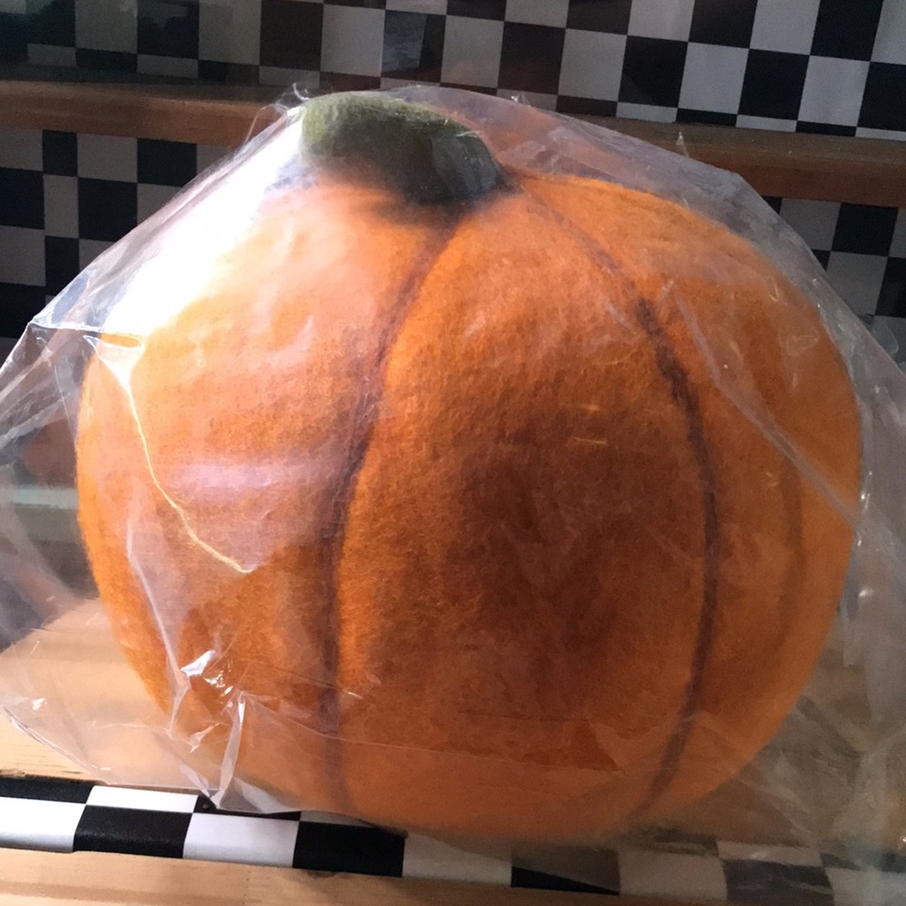 Pottery Barn kids Exclusive Handmade Orange Jack-O'-Lantern Wool Felt Pumpkin - Picture 8 of 16